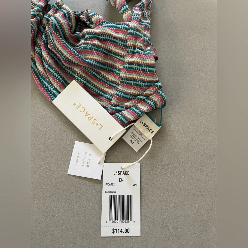 NWT L*Space Pique Stripe Camelia Top (D) & Camacho Bottom (L) - Picture 6 of 9